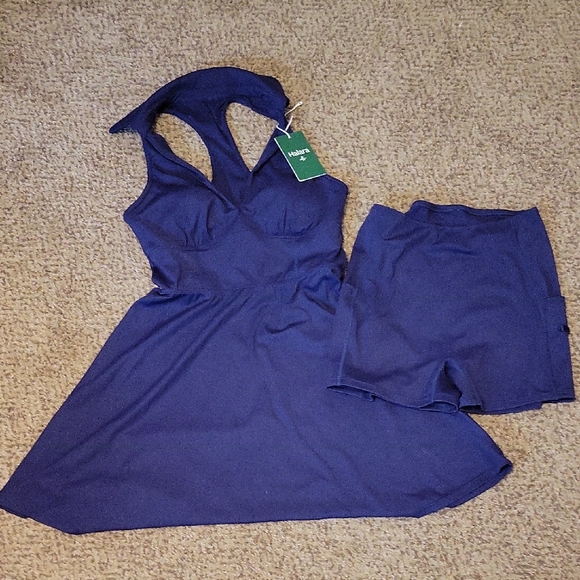 HALARA Dresses & Skirts - Halarq Stylish Blue Dress and Shorts Set